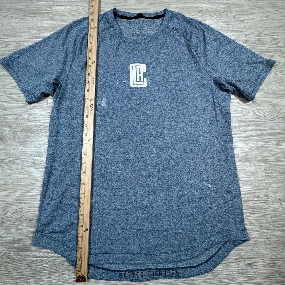 Lululemon Men's Shirt Metal Vent Tech LA Clippers Blue Heathered Size XL - Picture 2 of 6